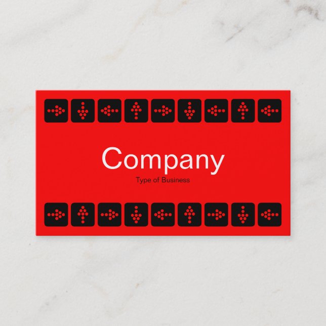 Red LED Style Arrows - Red and Grey Business Card (Front)