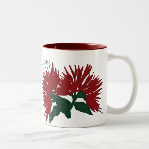 Red Lehua flower mug