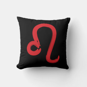 Red LEO Zodiac Sign July August Birthday Astrology Cushion