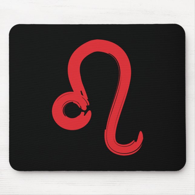 Red LEO Zodiac Sign July August Birthday Astrology Mouse Pad (Front)