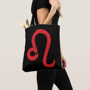 Red LEO Zodiac Sign July August Birthday Astrology Tote Bag