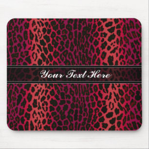 Red Leopard Animal Print Custom Mouse Pad