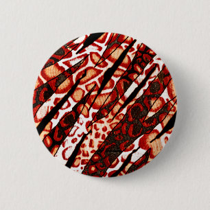 Red Leopard Camo 6 Cm Round Badge