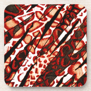 Red Leopard Camo Coaster