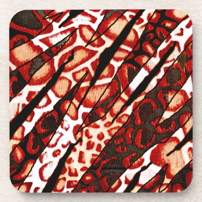Red Leopard Camo Coaster (Front)