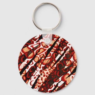 Red Leopard Camo Key Ring