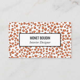 Red Leopard Modern Custom Animal Print Business Card