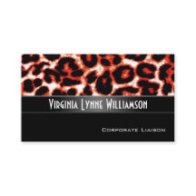 Red Leopard Modern Professional Business Card