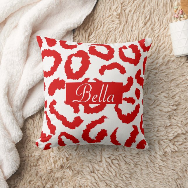 Red Leopard Pattern  Cushion (Blanket)