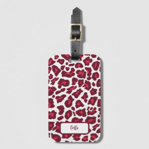 Red Leopard Pattern Luggage Tag