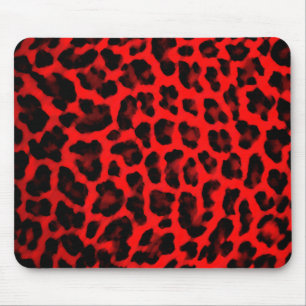 Red Leopard Print Mouse Pad