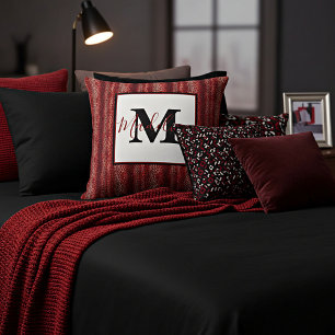 Red leopard print personalised throw pillow