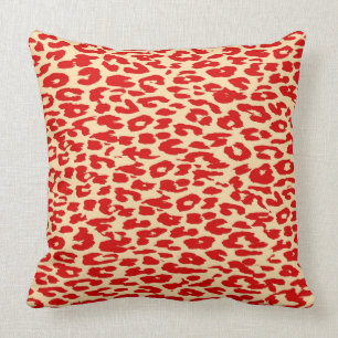 Red Leopard Print Skin Cushion