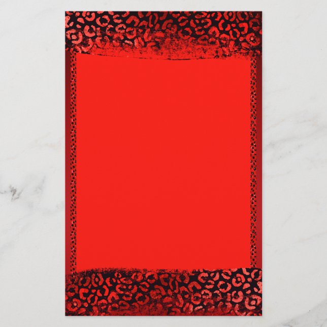 Red Leopard Print Stationery (Front)