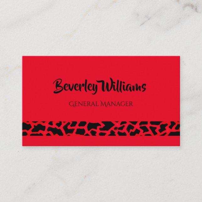 Red Leopard Professional Business Card (Front)