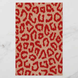 Red Leopard Skin Art Stationery