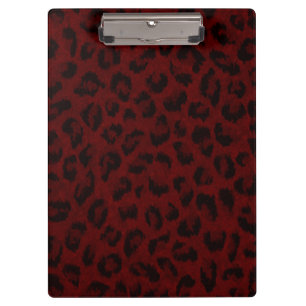 Red Leopard Skin Clipboard
