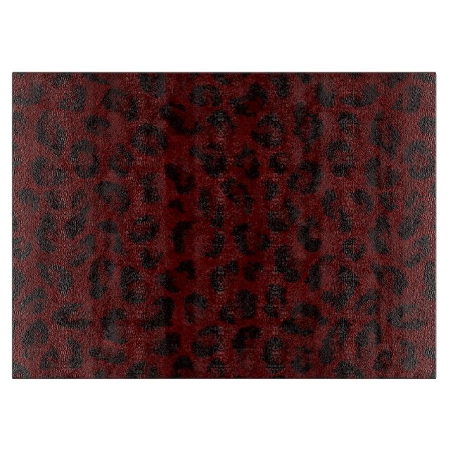 Red Leopard Skin Cutting Board (Front)