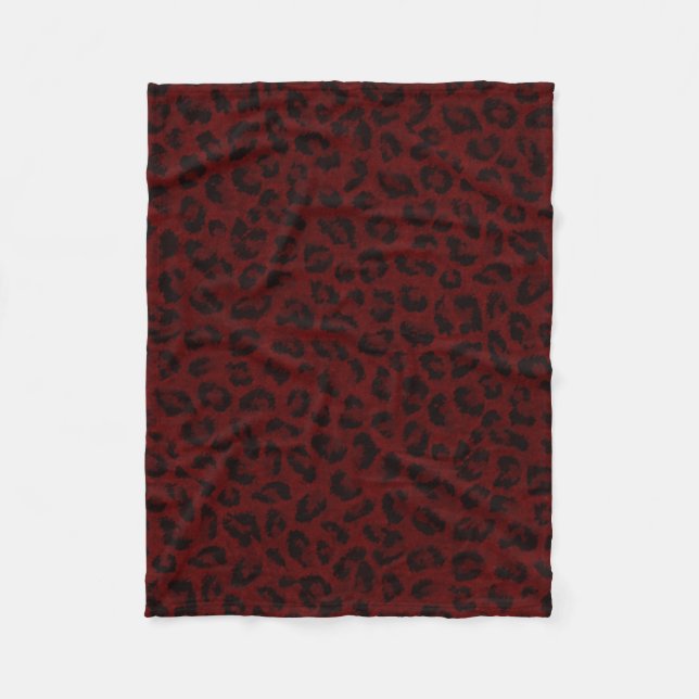 Red Leopard Skin Fleece  Blanket (Front)