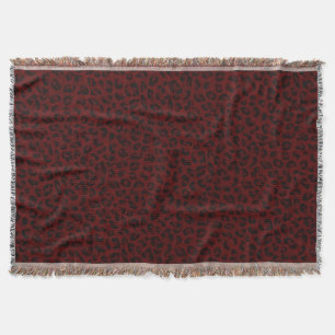 Red Leopard Skin Throw Blanket