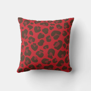 Red Leopard Spot Prints Red leopard print Cushion