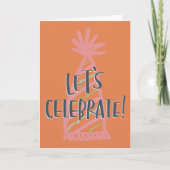 Red Let's Celebrate Birthday Hat Card (Front)