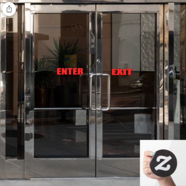 Red Lettering Enter Exit Shop Business Door (Creator Uploaded)