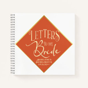 Red Letters To The Bride Bachelorette Guestbook Notebook