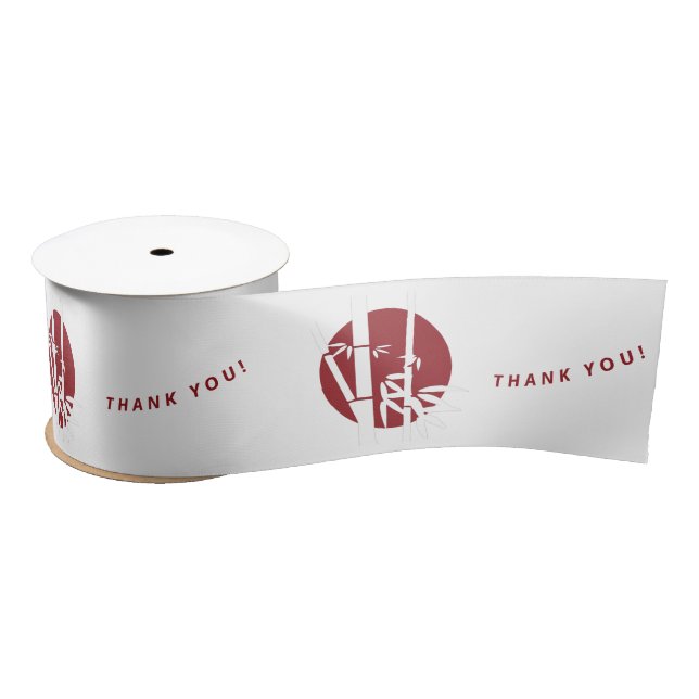 Red Life Coach Custom Logo & Text Thank You Satin Ribbon (Spool)