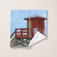 Red Lifeguard Tower No Lifeguard On Duty