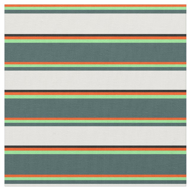 Red, Light Green, Grey, Mint Cream & Black Fabric (Close Up)