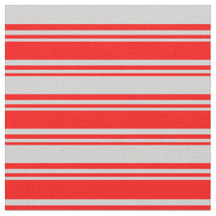 Red & Light Grey Coloured Stripes/Lines Pattern Fabric