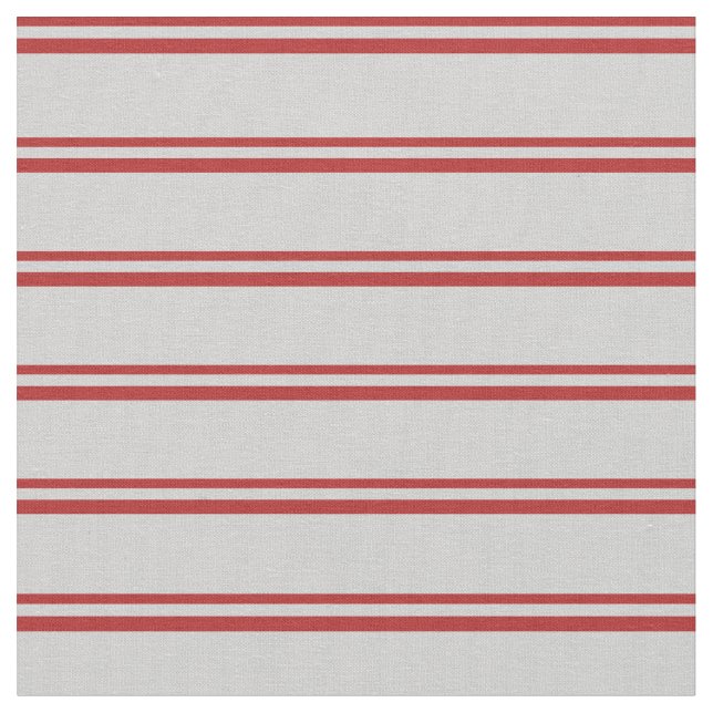 Red & Light Grey Stripes/Lines Pattern Fabric (Close Up)