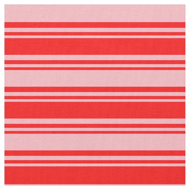 Red & Light Pink Coloured Pattern of Stripes Fabric (Close Up)