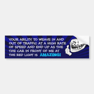 Red Light Troll Bumper Sticker (Blue)