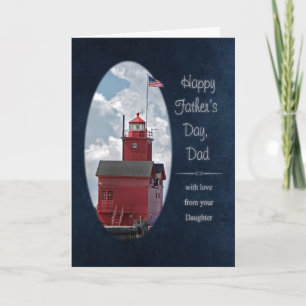 Red Lighthouse for Dad Card