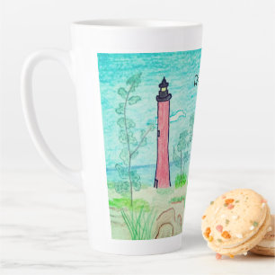 Red Lighthouse Latte Mug