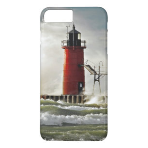 red lighthouse with giant wave iPhone 8 plus/7 plus case