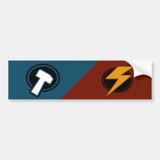 Red Lightning - Blue Hammer - Bumper Sticker