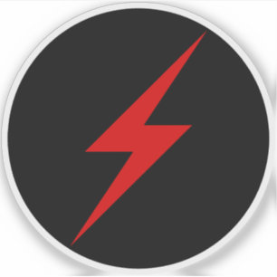 Red Lightning Bolt Of Anarchy (on black)