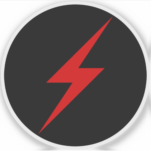 Red Lightning Bolt Of Anarchy (on black) (Front)