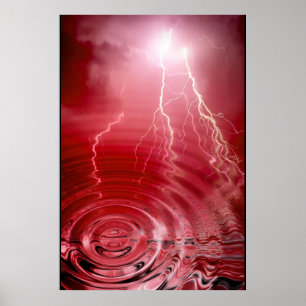 Red Lightning Print