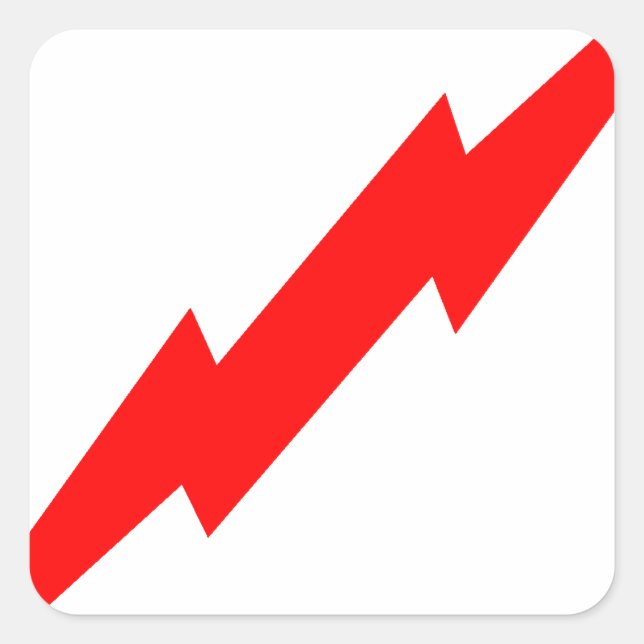 Red Lightning Square Sticker (Front)