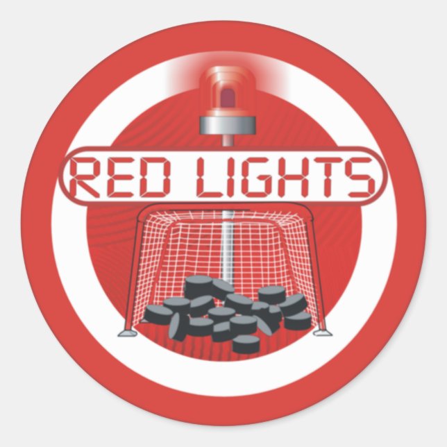 Red Lights Classic Round Sticker (Front)