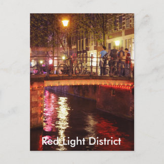 Red Lights District at night Postcard