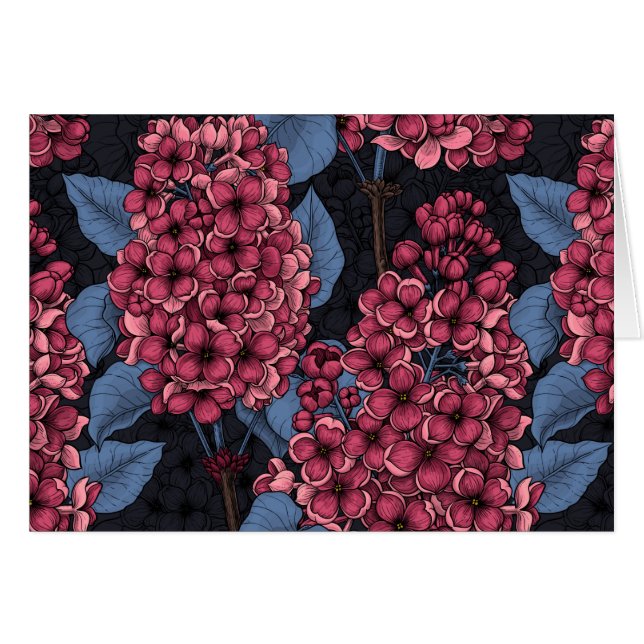 Red lilac on dark blue (Front Horizontal)