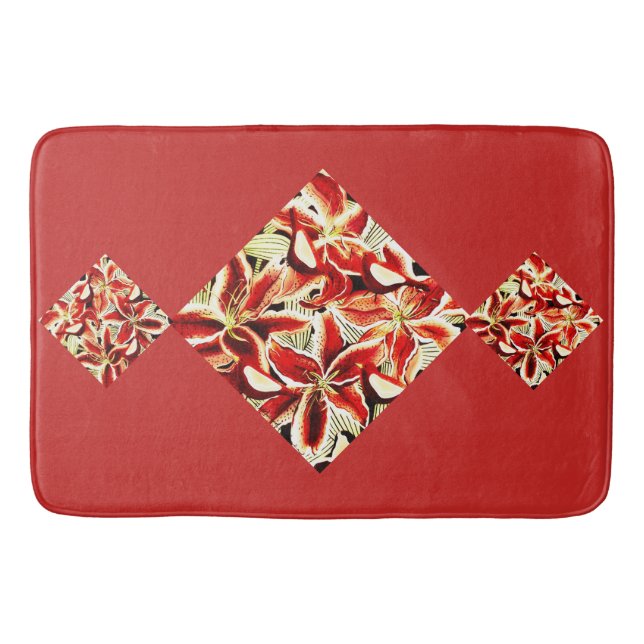 Red Lilies Bath Mat (Front)