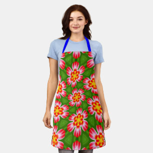 Red Lilies Pattern Apron