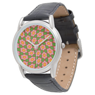 Red Lilies Pattern Watch