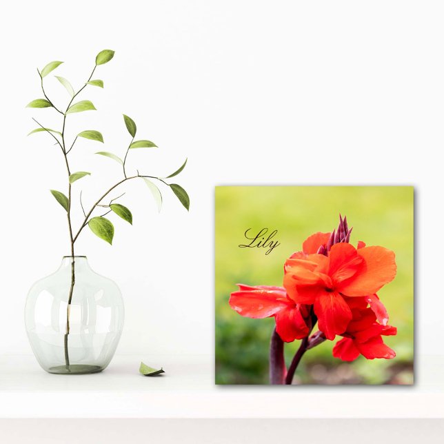 Red Lily Custom Name  Ceramic Tile (Creator Uploaded)